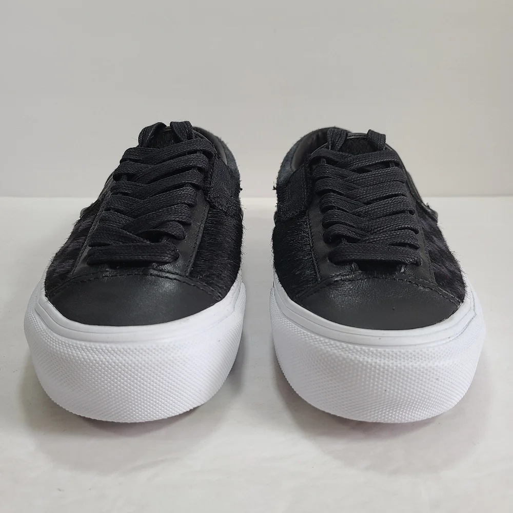 Vans Slip-On Cap Lx Pony Hair Checkerboard Black White Sneakers Women 7 Men 5.5 - Picture 3 of 10